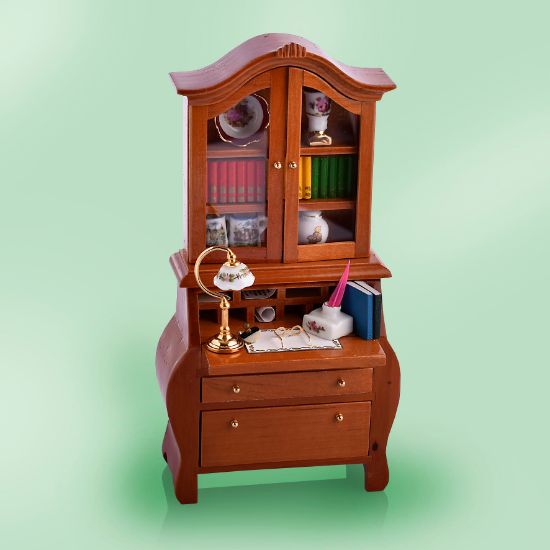 Picture of Reutter German Desk with Bookshelf Miniature