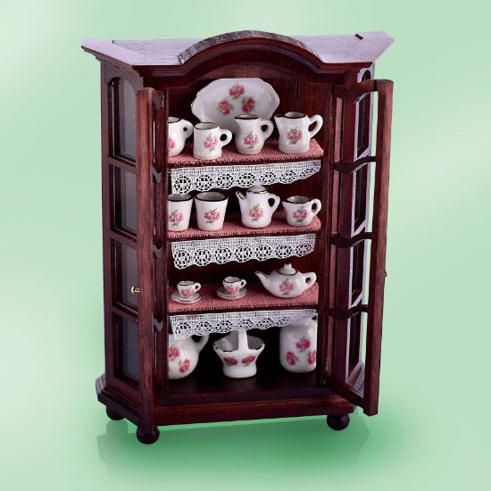 Picture of Reutter  China Cabinet with Porcelain Miniatures