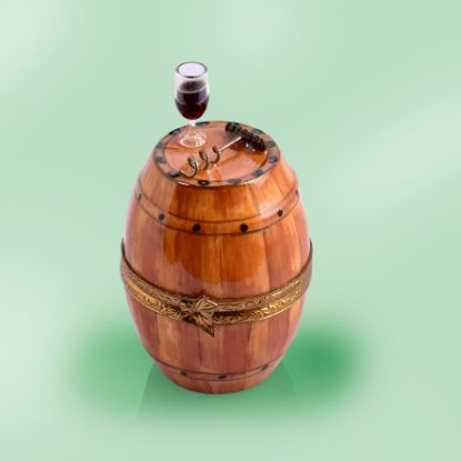 Picture of Limoges Wooden Wine Barrel with Wine Opener and Glass Box