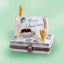 Picture of Limoges Happy Anniversary  with Cake, Champagne Goblet and Bottle  Box