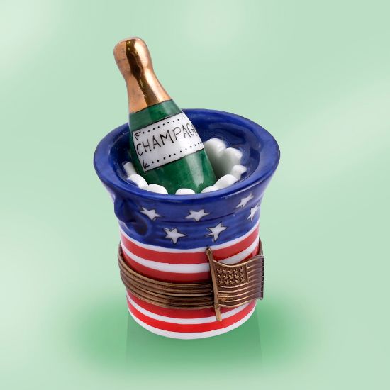 Picture of Limoges USA Champagne Bottle in Bucket Box