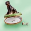 Picture of Limoges Brown Labrador on Grass Box with Bone