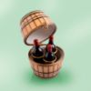 Picture of Limoges Wooden Barrel Cuvee 2010  Box and 3 Bottles of Red Wine