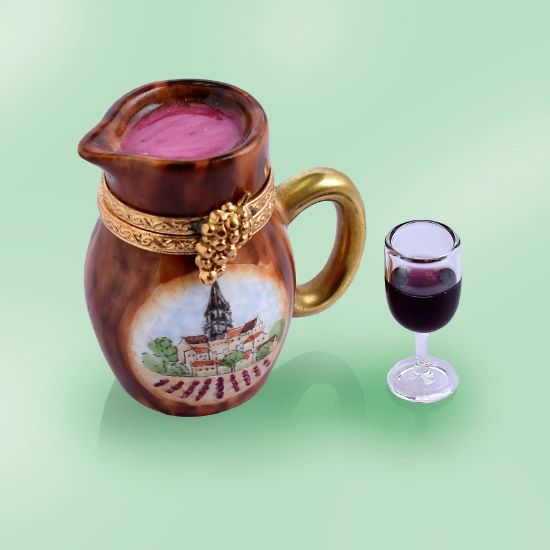 Picture of Limoges Wine Pitcher With Winery Box and Glass 