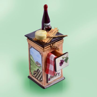 Picture of Limoges Wine Cabinet with Drawer, Wine Bottle and Cheese Box