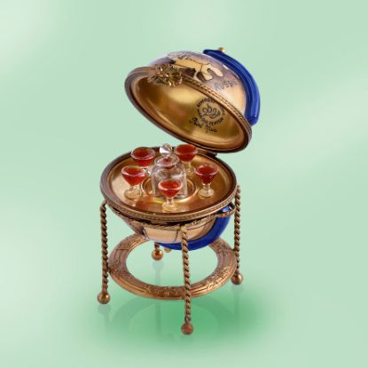 Picture of Limoges Globe Whiskey Globe  with Decanter and Four Glasses  Box