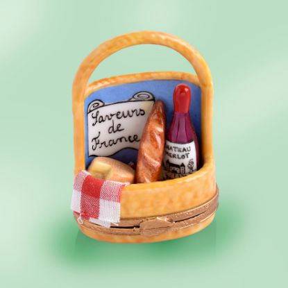 Picture of Limoges  Flavors of France  Wine Bread and Cheese Basket Box