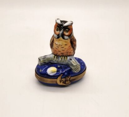 Picture of Limoges Owl on Blue Stars Base