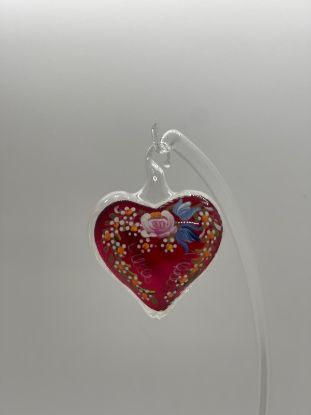 Picture of Austrian Red Heart with Flowers Ornament 