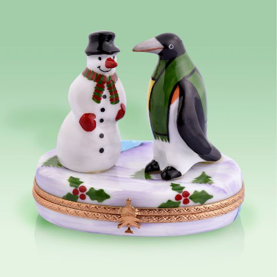 Picture of Limoges Snowman and Penguin Box 