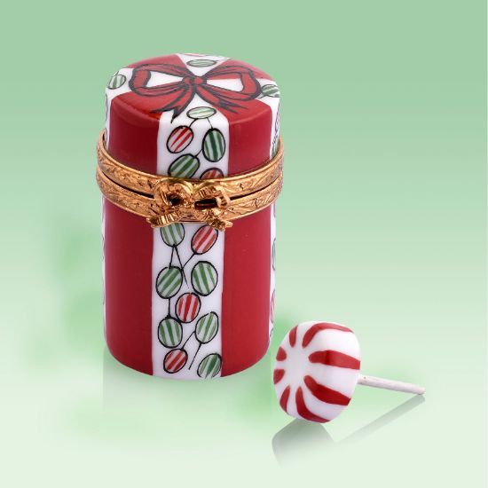 Picture of Limoges Gift Box with Red and White  Candy