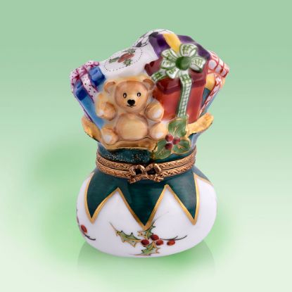 Picture of Limoges Holiday Christmas Bag of Toys with Teddy and Gifts Box