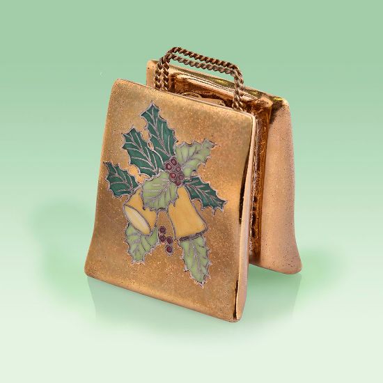 Picture of Limoges Holly with Bells on Gold Shopping Bag Box 