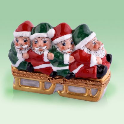 Picture of Limoges Santas on Sled Box