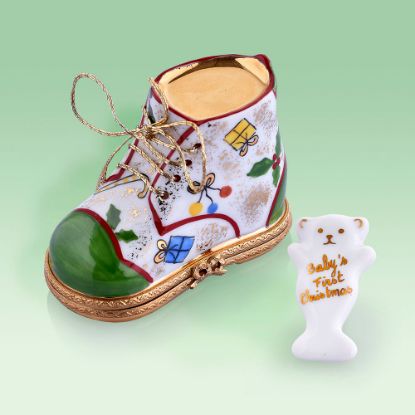 Picture of Limoges Baby s First Christmas Shoe Box with Teddy