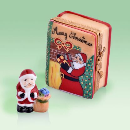 Picture of Limoges Merry Christmas Santa Book Box with Santa 