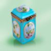 Picture of Limoges Turquoise Tea Jar with Flowers Box