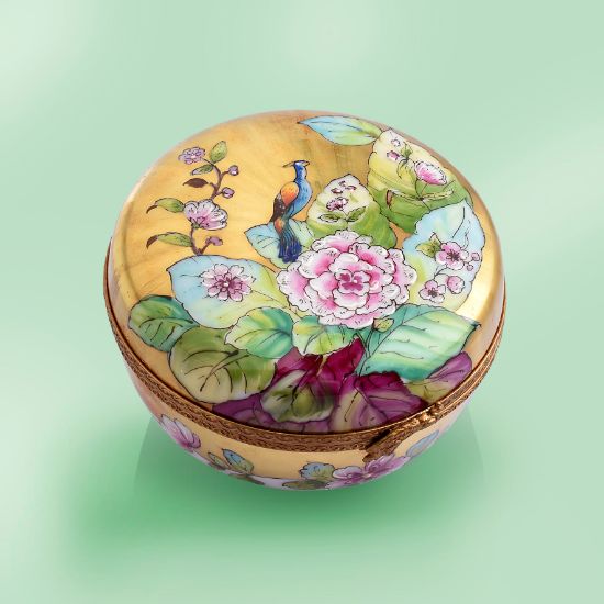 Picture of Limoges Pheasant on Gold with Flowers Box