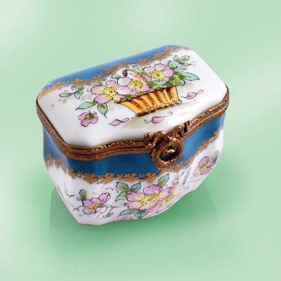 Picture of Limoges  Eglantine on Blue and gold Box