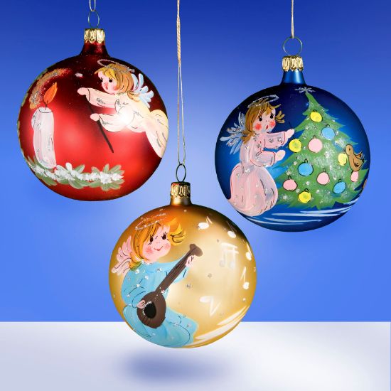 Picture of Set of 3 Round Angel Ornaments