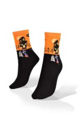 Picture of Halloween Orange and Black Socks 