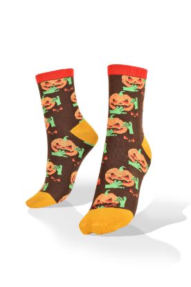 Picture of Halloween Socks Jack O Lanterns Green Hands