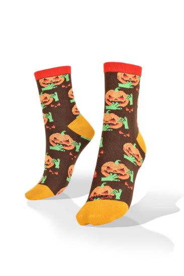 Picture of Halloween Socks Jack O Lanterns Green Hands