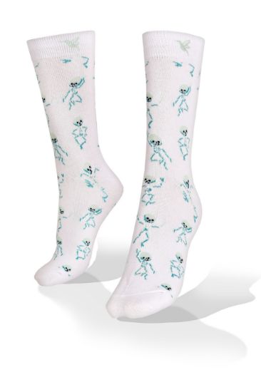 Picture of Light Blue Skeletons on White Exclusive Socks