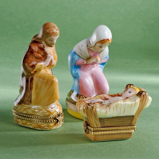 Picture of Limoges Jesus, Mary , Joseph Nativity Boxes