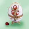 Picture of Limoges Red Tulip Egg Box on Stand with Ladybug