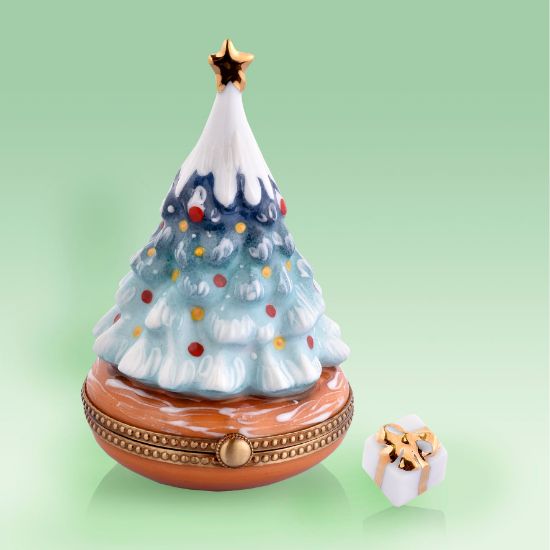 Picture of Limoges Christmas Tree with Snow Box and a Gift