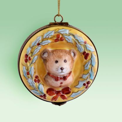 Picture of Limoges Teddy Wreath Ornament Box