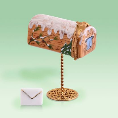 Picture of Limoges Winter Mailbox Box with Birds Box and Letter