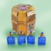 Picture of Limoges Imperial Gold Perfume Chest with Flowers and 4 Blue Bottles  