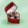 Picture of Limoges Red Heart with Flowers Perfume Chest Box with 3 French Glass Perfume Bottles