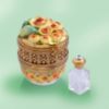 Picture of Limoges Yellow Roses Symphony  Round Box with Bottle 