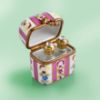 Picture of Limoges Old Rose Perfume Chest Box with Flowers and 2 Glass Bottlles