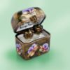 Picture of Limoges Gold and Pansies Perfume Chest Box with 2 Glass Botlles