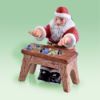 Picture of Limoges Santa Toymaker at Wooden Table with Clown Box