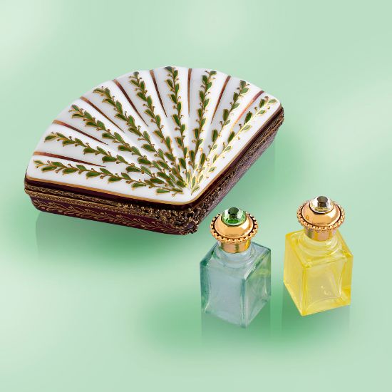 Picture of Limoges Fan with 2 Perfume Bottles Box