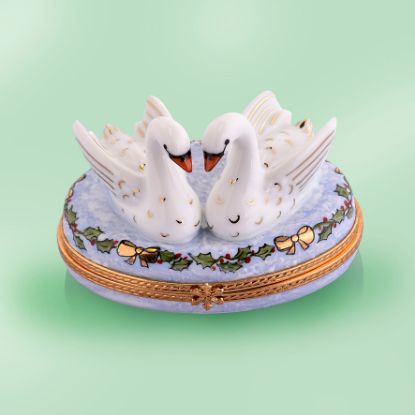 Picture of Limoges Holiday Swans with Bells Box