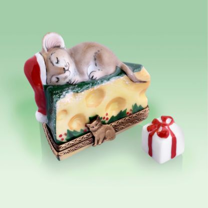 Picture of Limoges Mr Santa Mouse on Gruyere Cheese Box