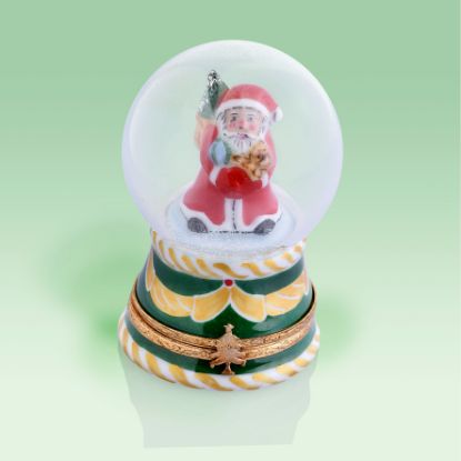 Picture of Limoges Santa in Holiday Globe Box 