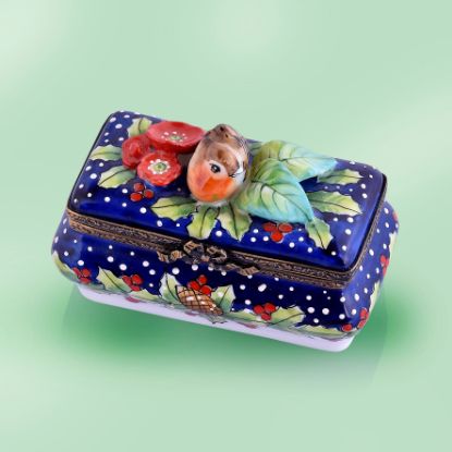 Picture of Limoges Holiday Bird Box with Pinecones Box