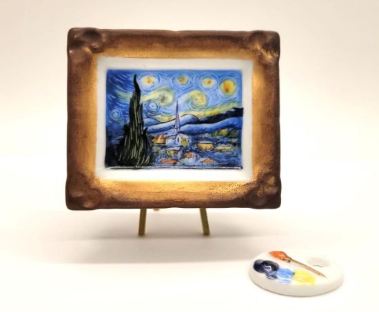 Picture of Limoges Starry Night Gold Frame Painting Box