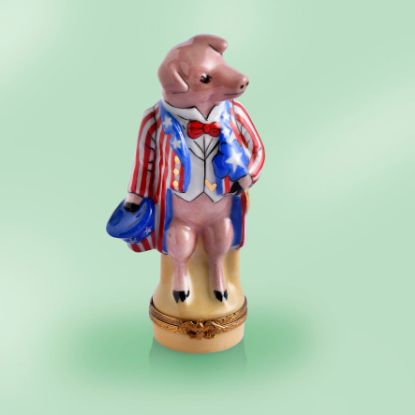 Picture of Limoges 4th of July Pig Box